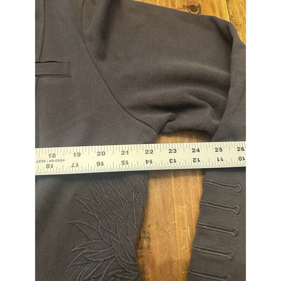 Soft Surroundings Tallulah Jacket Size Large Gray Embroidered Military Swing - Picture 11 of 16